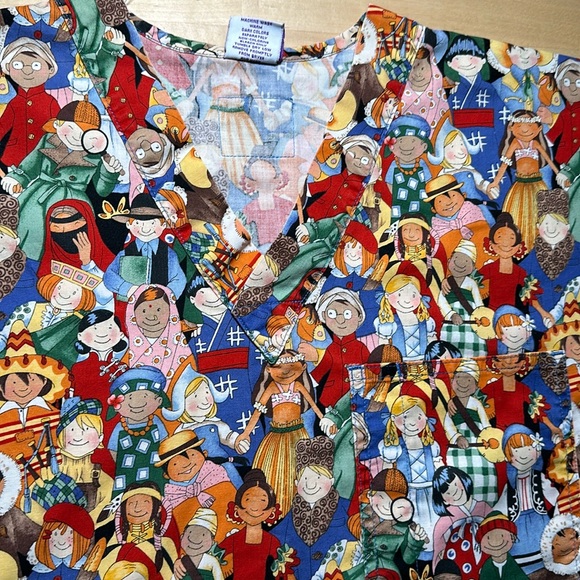 S.C.R.U.B.S. Multicultural Kids Patterned Scrub Top - Picture 2 of 6